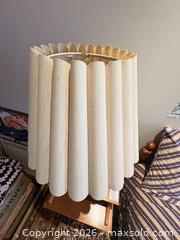 MaxSold Auction: Wood Table Lamp with Pleated Scalloped Fabric Shade, Oak Finish B - Toronto (Ontario, Canada) Estate Sale Online Auction - Sheppard Avenue East (CONDO)