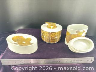 MaxSold Auction: Rosenthal Porcelain Decorative Lidded Trinket Jar, Table Lighter, Trinket Dish Set of 3 - Toronto (Ontario, Canada) SELLER MANAGED Downsizing Online Auction - Hannaford Street