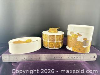 MaxSold Auction: Rosenthal Porcelain Decorative Lidded Trinket Jar, Table Lighter, Trinket Dish Set of 3 - Toronto (Ontario, Canada) SELLER MANAGED Downsizing Online Auction - Hannaford Street