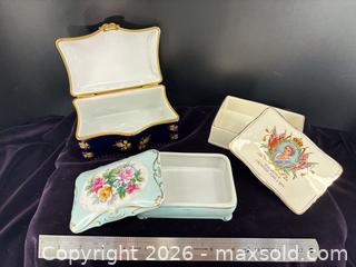 MaxSold Auction: Set of 3 Vintage Small Porcelain/Ceramic Trinket Boxes - Toronto (Ontario, Canada) SELLER MANAGED Downsizing Online Auction - Hannaford Street