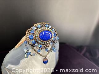 MaxSold Auction: Victorian Filigree Blue Cabochon Brooch Pin - Toronto (Ontario, Canada) SELLER MANAGED Downsizing Online Auction - Hannaford Street