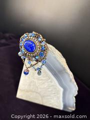 MaxSold Auction: Victorian Filigree Blue Cabochon Brooch Pin - Toronto (Ontario, Canada) SELLER MANAGED Downsizing Online Auction - Hannaford Street
