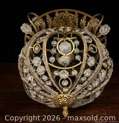 MaxSold Auction: VIntage Gilt & Crystal Orb Chandelier - Newmarket (Ontario, Canada) SELLER MANAGED Downsizing Online Auction - Brimson Drive