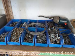MaxSold Auction: Assorted Hardware: Fasteners, Hand Tools, Corded Drill & Cable - Langford (British Columbia, Canada) PARTNER MANAGED Moving Online Auction - Hull Road