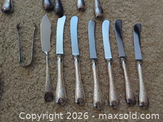 MaxSold Auction: Birks Vintage Silver E.Plated Flatware Set with Wooden Salad Spoons - Langford (British Columbia, Canada) PARTNER MANAGED Moving Online Auction - Hull Road