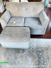 MaxSold Auction: LAZBOY Gray Tufted 2-Seater Loveseat with Ottoman, Removable Cushions - Langford (British Columbia, Canada) PARTNER MANAGED Moving Online Auction - Hull Road