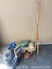 MaxSold Auction: Mixed fishing lot — bamboo split-cane rods, reels, tackle box - Langford (British Columbia, Canada) PARTNER MANAGED Moving Online Auction - Hull Road