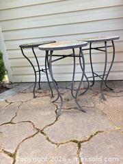 MaxSold Auction: Set of 3 Mosaic Tile Top Metal Side/Patio/Plant Stands - Langford (British Columbia, Canada) PARTNER MANAGED Moving Online Auction - Hull Road