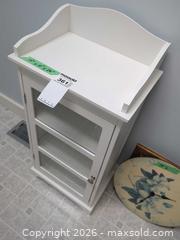 MaxSold Auction: Small White Painted Cabinet With Blue 14" Wall Clock - Langford (British Columbia, Canada) PARTNER MANAGED Moving Online Auction - Hull Road