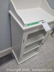 MaxSold Auction: Small White Painted Cabinet With Blue 14" Wall Clock - Langford (British Columbia, Canada) PARTNER MANAGED Moving Online Auction - Hull Road
