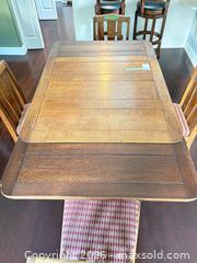 MaxSold Auction: Solid Oak-Look Traditional Dining Table with 4 Chairs - Langford (British Columbia, Canada) PARTNER MANAGED Moving Online Auction - Hull Road