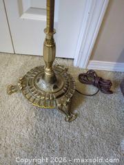MaxSold Auction: Vintage Brass Adjustable Arm Floor Lamp with Cream Shade - Langford (British Columbia, Canada) PARTNER MANAGED Moving Online Auction - Hull Road