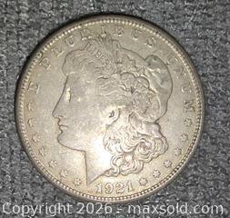 MaxSold Auction: 1921 US Silver Dollar Coin - Burlington (Ontario, Canada) SELLER MANAGED Downsizing Online Auction - Townsend Avenue
