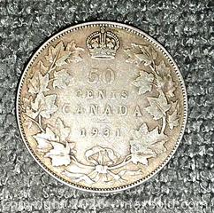 MaxSold Auction: 1931 Canadian 50 Cent Piece Silver Coin - Burlington (Ontario, Canada) SELLER MANAGED Downsizing Online Auction - Townsend Avenue