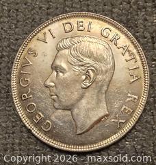 MaxSold Auction: 1952 Canadian Silver Dollar  Coin - George IV - Burlington (Ontario, Canada) SELLER MANAGED Downsizing Online Auction - Townsend Avenue