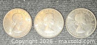 MaxSold Auction: 4 Canadian Silver Half Dollar Coins From 1964 - Burlington (Ontario, Canada) SELLER MANAGED Downsizing Online Auction - Townsend Avenue