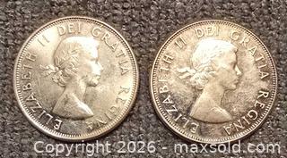 MaxSold Auction: Lot of 4 Canadian Silver Half Dollars 1963 & 1964 - Burlington (Ontario, Canada) SELLER MANAGED Downsizing Online Auction - Townsend Avenue