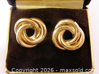MaxSold Auction: 10K Gold Love Knot Earrings  - Aurora (Ontario, Canada) PARTNER MANAGED Downsizing Online Auction - Murray Drive