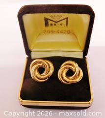 MaxSold Auction: 10K Gold Love Knot Earrings  - Aurora (Ontario, Canada) PARTNER MANAGED Downsizing Online Auction - Murray Drive