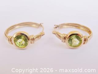 MaxSold Auction: 10K Gold Peridot Hoop Earrings  - Aurora (Ontario, Canada) PARTNER MANAGED Downsizing Online Auction - Murray Drive