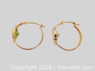 MaxSold Auction: 10K Gold Peridot Hoop Earrings  - Aurora (Ontario, Canada) PARTNER MANAGED Downsizing Online Auction - Murray Drive