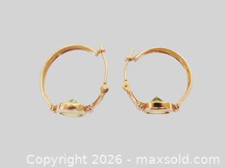 MaxSold Auction: 10K Gold Peridot Hoop Earrings  - Aurora (Ontario, Canada) PARTNER MANAGED Downsizing Online Auction - Murray Drive