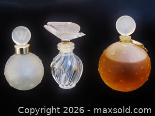 MaxSold Auction: 3 Vintage Lalique French Perfume Bottles  - Aurora (Ontario, Canada) PARTNER MANAGED Downsizing Online Auction - Murray Drive