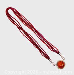 MaxSold Auction: Amber Sterling Silver Beaded Necklace - Aurora (Ontario, Canada) PARTNER MANAGED Downsizing Online Auction - Murray Drive