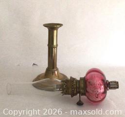 MaxSold Auction: Antique Cranberry Peg Lamp - Aurora (Ontario, Canada) PARTNER MANAGED Downsizing Online Auction - Murray Drive