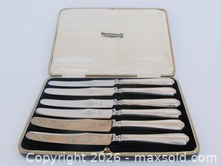 MaxSold Auction: Boxed Set Of Six Hallmarked 1933 Sterling Silver Dessert Cutters  - Aurora (Ontario, Canada) PARTNER MANAGED Downsizing Online Auction - Murray Drive