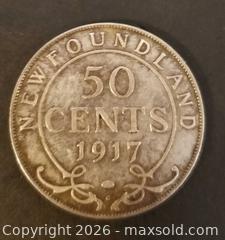 MaxSold Auction: Canadian 1917 Newfoundland Silver 50cent Coin - Aurora (Ontario, Canada) PARTNER MANAGED Downsizing Online Auction - Murray Drive