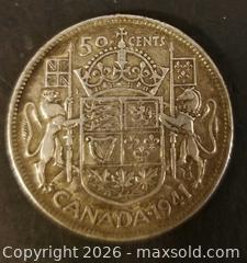 MaxSold Auction: Canadian 50 Cent Silver Coins  1938, 1941 - Aurora (Ontario, Canada) PARTNER MANAGED Downsizing Online Auction - Murray Drive