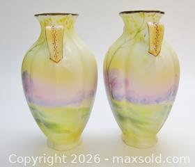 MaxSold Auction: Pair Antique Hand Painted Nippon Scenic Vases  - Aurora (Ontario, Canada) PARTNER MANAGED Downsizing Online Auction - Murray Drive