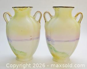 MaxSold Auction: Pair Antique Hand Painted Nippon Scenic Vases  - Aurora (Ontario, Canada) PARTNER MANAGED Downsizing Online Auction - Murray Drive