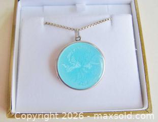 MaxSold Auction: Sterling Silver Enameled Locket Necklace  - Aurora (Ontario, Canada) PARTNER MANAGED Downsizing Online Auction - Murray Drive