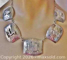 MaxSold Auction: Vintage Peru Silver Panel Necklace - Aurora (Ontario, Canada) PARTNER MANAGED Downsizing Online Auction - Murray Drive