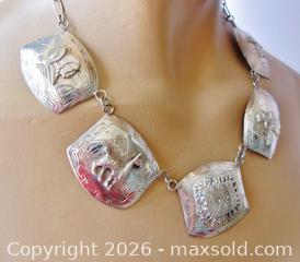 MaxSold Auction: Vintage Peru Silver Panel Necklace - Aurora (Ontario, Canada) PARTNER MANAGED Downsizing Online Auction - Murray Drive