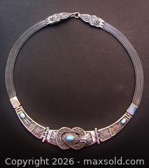 MaxSold Auction: Vintage Sterling Silver Turquoise Collar Necklace  - Aurora (Ontario, Canada) PARTNER MANAGED Downsizing Online Auction - Murray Drive