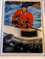MaxSold Auction: JORDAN HARRIS UD ICE PREMIERES JERSEY ROOKIE CARD WORN PATCH - Ottawa (Ontario, Canada) SELLER MANAGED Estate Sale Online Auction - Adam Baker Way