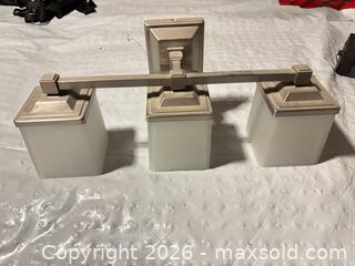 MaxSold Auction: 3-Light Brushed Nickel Vanity Light Wall Sconce, Frosted Glass - Lombardy (Ontario, Canada) SELLER MANAGED Estate Sale Online Auction - Old Kingston Road