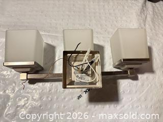 MaxSold Auction: 3-Light Brushed Nickel Vanity Light Wall Sconce, Frosted Glass - Lombardy (Ontario, Canada) SELLER MANAGED Estate Sale Online Auction - Old Kingston Road