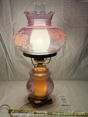 MaxSold Auction: RARE Antique Purple Lavender Pink Hurricane GONE WITH THE WIND Lamp  - Ottawa (Ontario, Canada) SELLER MANAGED Downsizing Online Auction - Prince Albert Street
