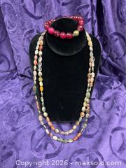 MaxSold Auction: Agate Necklace & Ruby Like Bracelet - Idaho Springs (Colorado, USA) PARTNER MANAGED Estate Sale Online Auction - Idaho Street