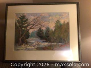 MaxSold Auction: Original Pastel Landscape/Seascape by Andrea Ross, Framed - Pickering (Ontario, Canada) SELLER MANAGED Reseller Online Auction - Regan Place