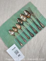 MaxSold Auction: 6 spoons and 1 fork hallmarked 0.800 silver - total weight of 264 grams  - Ottawa (Ontario, Canada) SELLER MANAGED Downsizing Online Auction - Daly Avenue
