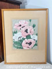 MaxSold Auction: Alfred Joseph Casson Pink Poppies silkscreen on paper circa 1930  - Ottawa (Ontario, Canada) SELLER MANAGED Downsizing Online Auction - Daly Avenue