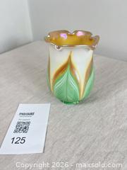 MaxSold Auction: Antique Feather Pulled Art Glass Lamp Shade - signed Savoy  - Ottawa (Ontario, Canada) SELLER MANAGED Downsizing Online Auction - Daly Avenue