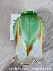 MaxSold Auction: Antique Feather Pulled Art Glass Lamp Shade - signed Savoy  - Ottawa (Ontario, Canada) SELLER MANAGED Downsizing Online Auction - Daly Avenue