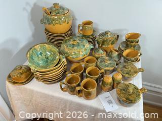 MaxSold Auction: Beauce (Canada) Ceramic Dinnerware Set with Green Drip Glaze - Ottawa (Ontario, Canada) SELLER MANAGED Downsizing Online Auction - Daly Avenue