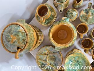 MaxSold Auction: Beauce (Canada) Ceramic Dinnerware Set with Green Drip Glaze - Ottawa (Ontario, Canada) SELLER MANAGED Downsizing Online Auction - Daly Avenue